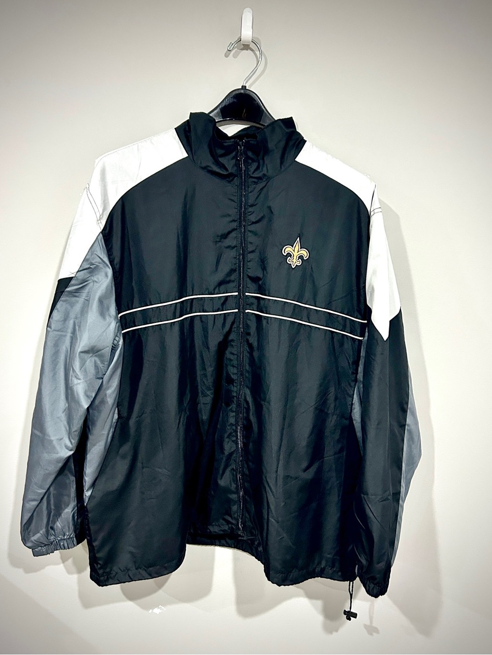 New Orleans Saints Dunbrooke SI Black Windbreaker with Gray & White Panels